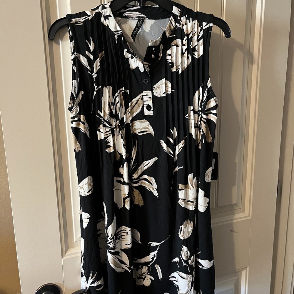 Black Floral Maternity Top Size Large White Mark Brand